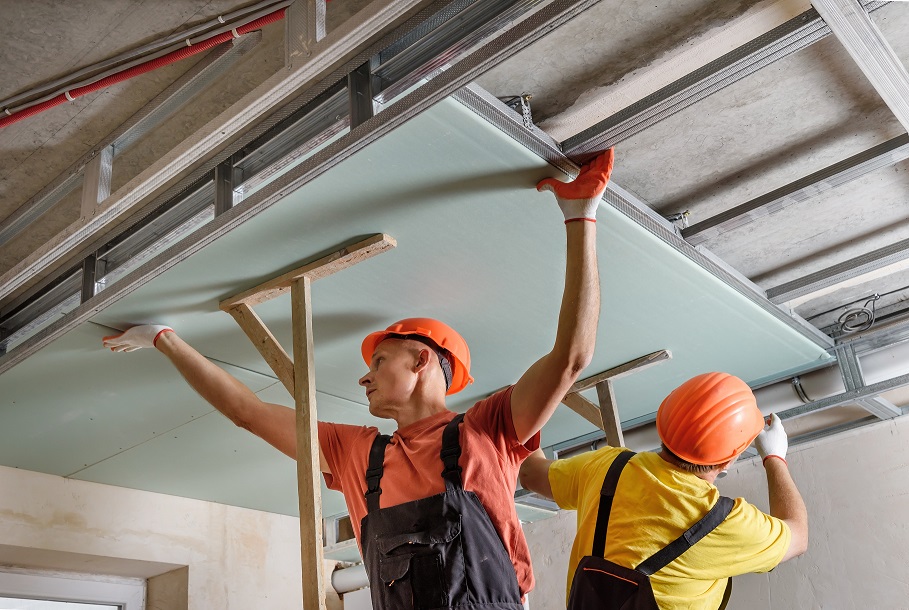 Installation of ceiling drywall